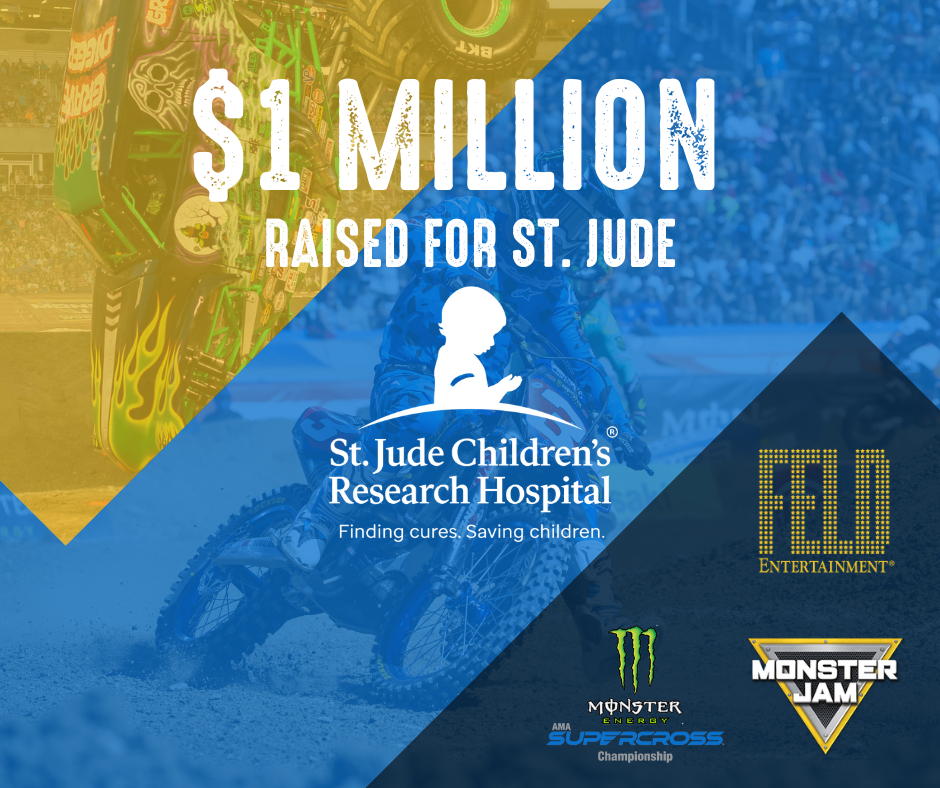 $1 Million raise for St. Jude Children's Research Hospital. Finding Cures. Saving children.