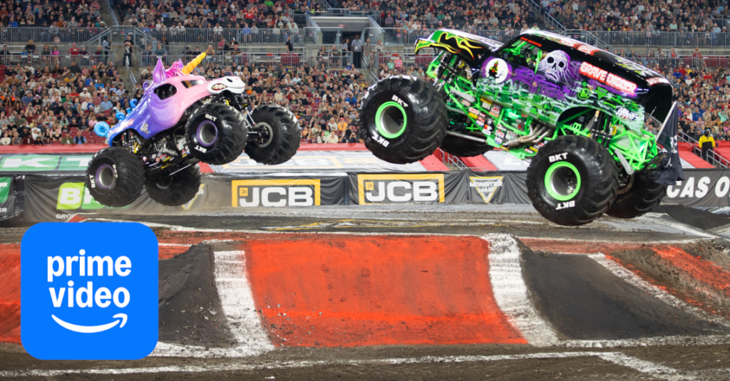 Photo of Sparkle Smash and Grave Digger with Amazon Prime Video logo