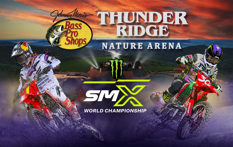 Graphic with Bass Pro Shops, Thunder Ridge Nature Arena, and SMX logos